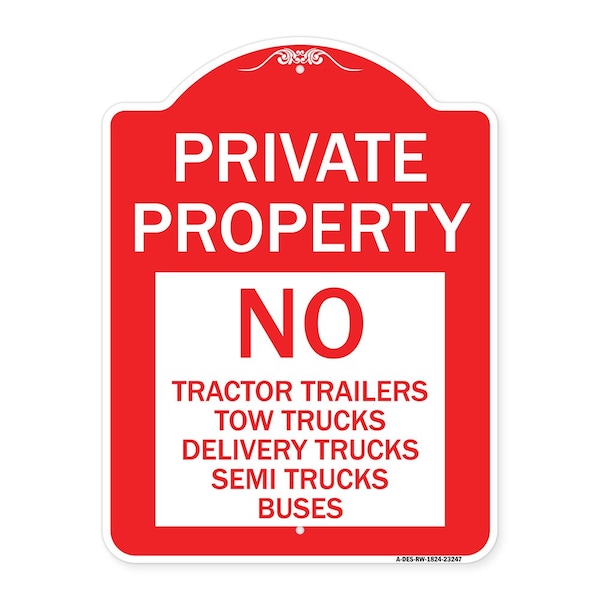 Private Property Private Property No Tractor Trailers Tow Trucks Delivery Trucks Semi, RW-1824-23247